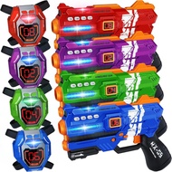 Laser Tag Guns Set of 4 Laser Tag Guns with Digital LED Score Display Vests