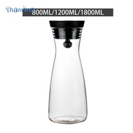[Shamjina] Glass Pitcher with Lid Glass Water Bottle Juice Jar Glass Jug Cold Water Jug