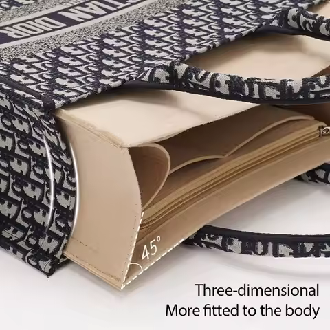 Purse Insert Organizer for dior book tote Small Bag Insert Premium Purse Felt Insert Multiple Pocket