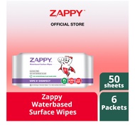 Zappy Waterbased Wipes, 6 Packets Deal