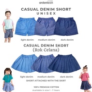 Ardenleon Unisex Casual Denim Short Pants Children/Denim Skort Skirt Girls Arden Leon Moslems/SDI