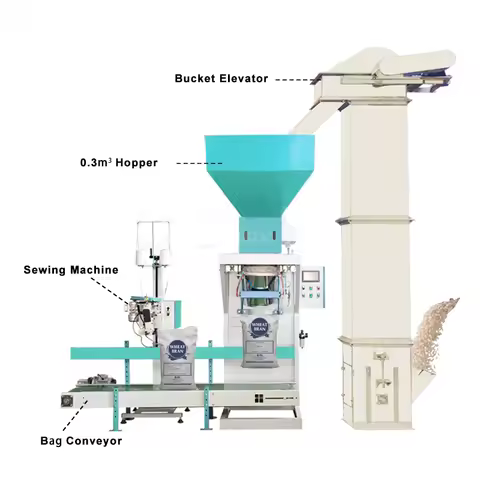 Automatic 5kg 10kg 25kg 50kg rice bean sugar animal food packaging machine rice bagging packing mach