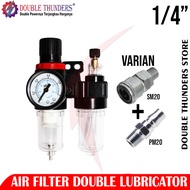 DT Mini Air Filter Double 1/4" Regulator Lubricator Saringan Kompresor Angin NLG HL Lakoni