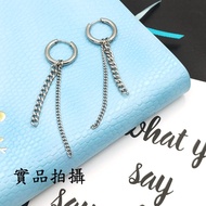 Korean Earrings [K B4140] Ring Chain Dangle Medical Steel Power