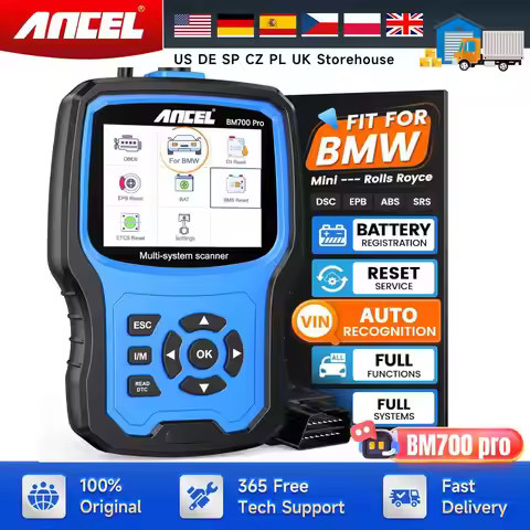 ANCEL BM700 For BMW Full System Diagnostic Tool OBD2 Scanner Injector Coding EPB SAS Airbag ABS Oil 