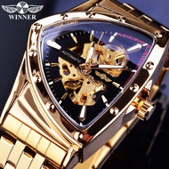 WINNER Men's Watch Luxury Mechanical Watch Fashion Hollow Stainless Steel Triangle dial Watch-TW120