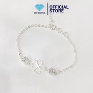 Lắc tay nữ cỏ 4 lá THj xinh nhẹ nhàng dễ đeo -Chuẩn bạc ta