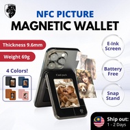 (MY) LionShield NFC Picture Magnetic Card Holder Wallet Snap Stand Art E-Ink Projection