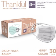 Thankful Face Mask Adult Headloop Daily 30s - Grey