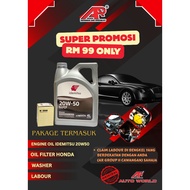 ONLY RM99 ENGINE OIL IDEMITSU 20W50 + WASHER + OIL FILTER + LABOUR