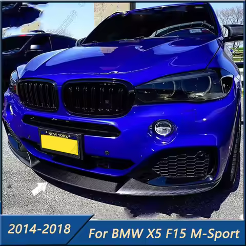 Carbon Fiber Look Front Bumper Lip Splitter For BMW X5 F15 M-Sport 25d 35i 35d 40e M50i M50d 2014-20