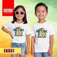 KATUN Ester.id | Dino children's distro t-shirt 100%Original 24s Combed Cotton | EK001