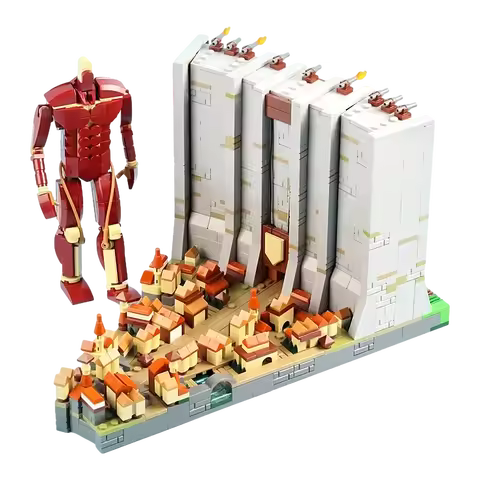 Gobricks MOC The Wall Attack on Titan Bricks Model Anime Action Movie Attack on Titan Building Block