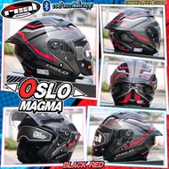หมวกกันน็อค REAL HELMET OSLO / MAGMA แว่นตา2ชั้น รองรับ : การติดตั้งบลูทูธ 2025 BLACK (MATTE) XXL