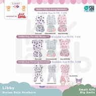 Libby x Sanrio Newborn Clothes Set / Newborn Button Pajamas for Baby Girls 0-6 Months / Kuromi Cinna