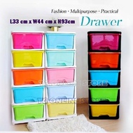5 tier Plastic Drawer / Colourful Cabinet Storage Cabinet / Drawer / Laci / Kabinet 5 Ruang Laci Simpan Baju Serbaguna