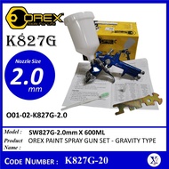 K827G-20 (SW827G-2.0mm X 600ML) OREX PAINT SPRAY GUN SET - GRAVITY TYPE O01-02-K827G-2.0