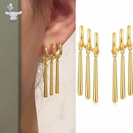 [San] 1Pair One Piece Zoro Anime Earrings Women Men Cosplay Earrings  Jewelry Fashion Fake Triple Ea
