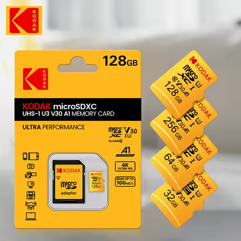 KODAK EVO Plus 256GB Memory Card 128GB U3 4K Micro SD Card 64GB 32GB SDHC Microsd UHS-I C10 TF Trans