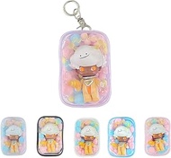 MuagoChic Clear Figure Display Bag with Keychain, Blind Box Doll Display Bag, Portable Dustproof Pop Dolls Display Bag for Lego Collectibles, Action Figures, Mini Figures Purple