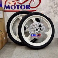 Y15ZR Y16ZR Sport Rim Enkei 3 Batang White Tyre Emax 70/90/17 x2pc Disc Disc Full Set
