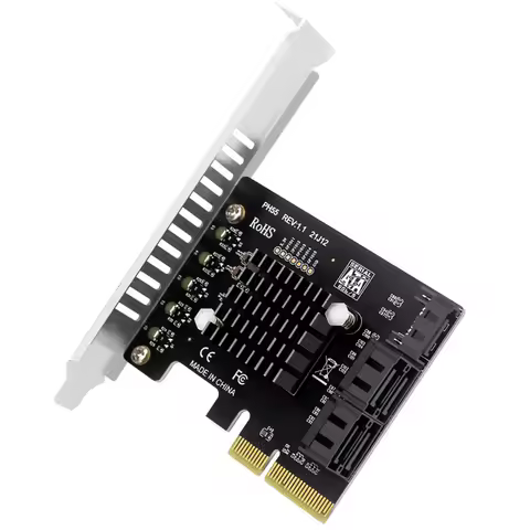 PCI-E To SATA Expansion Card Jmb585 Chip PCIe X4 To SATA3.0 Expansion Adapter Card Supports Cascaded