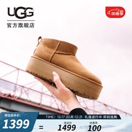 UGG秋冬女士舒适休闲经典迷你纯色厚底时尚短筒雪地靴1135092 CHE | 栗色 38
