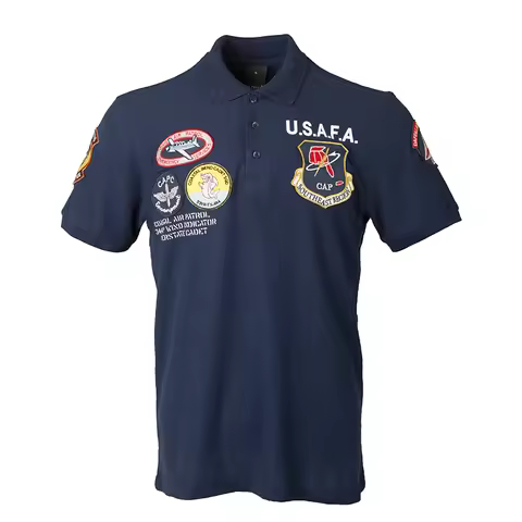 2025 vintage USAFA top gun polo shirt men clothes brands summer short sleeve military air force one 