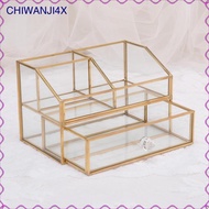 [chiwanji4x] Makeup Organizer Glass Jewelry Necklace Storage Vanity Decoration Trinket Box