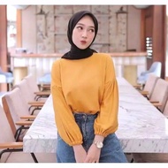 BLOOMI/LUNE BLOUSE ATASAN WANITA TANGAN BALON TERBARU