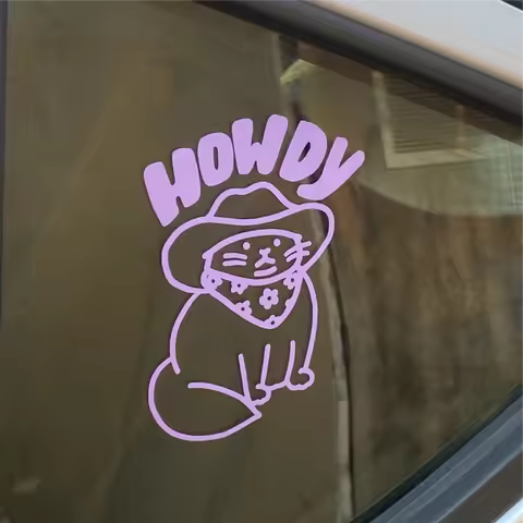 Funny Howdy Cat Waterproof Vinyl Decal Cartoon Sticker For Car Window Laptop Auto Exterior Decor Acc