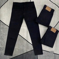 Men's long, plain, stretchy jeans in many colors, black, blue, gray, slim fit form CHECKED TA01