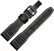 Embossed &amp; smooth Leather Band Watch Strap 22mm for IWC PILOT'S IW377709 IW502802 Watchs