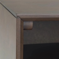 Banting Kayu Keras Pepejal 60 Inci Lebar Pendirian Media Tv Industri Walnut Brown TV 65 Inci