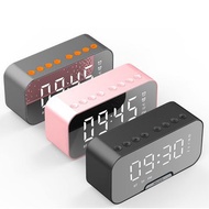 speaker bluetooth super bass musik box jam alarm digital led spiker cermin mini nirkabel dengan jam 