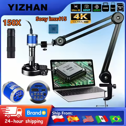 YIZHAN Electronic Microscope For Soldering 48MP/13MP HDMI TYPE-C VGA Video Industrial Inspection Mic