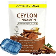 Ceylon Cinnamon Capsules Contain MCT, Ceylon Cinnamon Capsules, Gluten-Free, High Absorption, 300 Ca