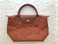 100% genuine longchamp Le Pliage French Cognac color handbag short handle waterproof canvas shoulder