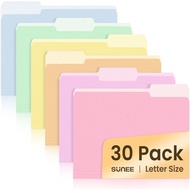 SUNEE File Folders, 30 Pack Manilla Folders 8.5 x 11, Colored File Folders Home Office School Suppli
