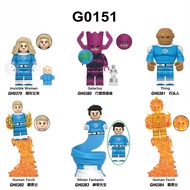 G0151 Superhero Series Invisible Heroine Planet Eater Stone Man Mr. Thunderbolt Mr. Vulcan Assembled