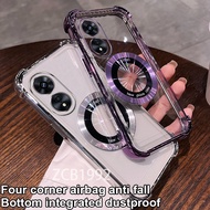 【 Anti drop 】Casing OPPO A17 A18 A38 4G A97 TPU new phone case magnetic charging electroplating four