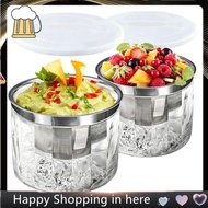 2 Pcs Chilled Dip Bowl, Ice Serving Bowl with Lid for Parties, Cold Serving Dish for Hummus, Salsa, 