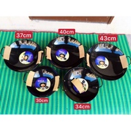 Kuali Hitam Tahan lasak / Double handle/ Black wok /Kuali saiz 30cm/34cm/37cm/40cm/43cm/45cm