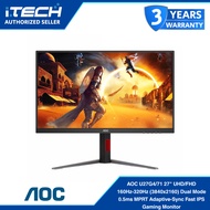 AOC U27G4/71 27" UHD/FHD 160Hz-320Hz (3840x2160) Dual Mode 0.5ms Adaptive-Sync IPS Gaming Monitor