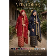 Veil Corak Songket Bunga Tabur Cotton By Sheila Exclusive100% Muslimah Fesyen Songket Veil Tenun Per