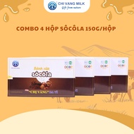 Combo of 4 boxes of ba Vi chocolate milk cake 150gram/GOLD OFFICIAL box