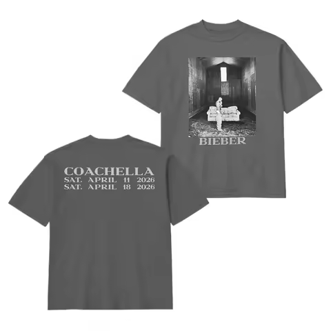Justin Bieber Coachella 2026 graphic 100%Cotton unisex shirt Summer New vintage loose fashion Y2k Me