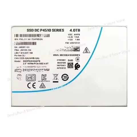 NEW P4510 4TB 8TB U.2 NVMe 2.5 Inch PCIE3.0 Write Dense Server Enterprise SSD Solid State Drive for 