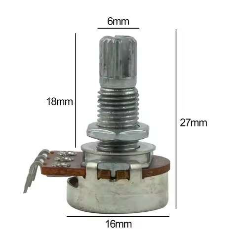 Guitar Potentiometer 18mm Pots Shaft Length A250 B250 A500 B500K Volume Or Tone Electric Guitar Bass