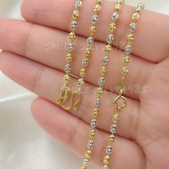 สร้อยคอเงินแท้92.5%Italyชุบ2 กษัตริย์(WG+G) ลายเม็ดไข่SS ขนาด2.5mm.